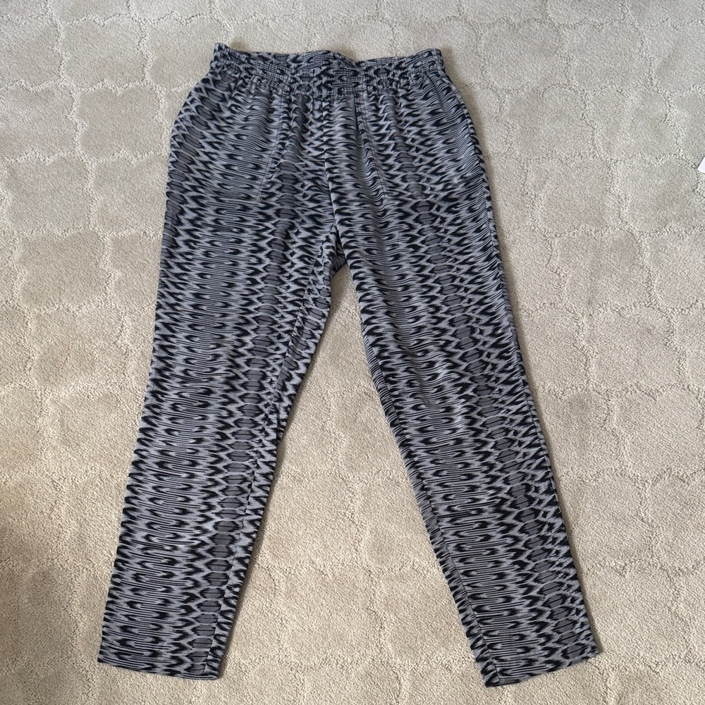 Joie Black and Gray Silk Pull On Pants XS